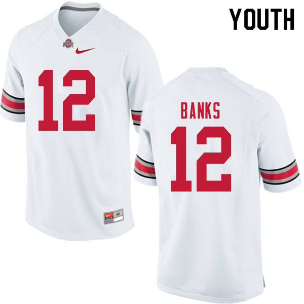 Youth Ohio State Buckeyes #12 Sevyn Banks White Authentic College Stitched Football Jersey 23IH043QV